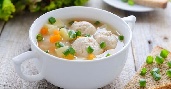 Chicken meatball soup for protein diet
