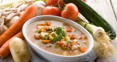 Vegetable puree soup for treating gastritis