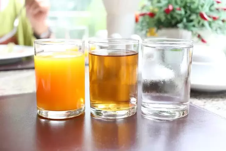 Juice and water for drinking