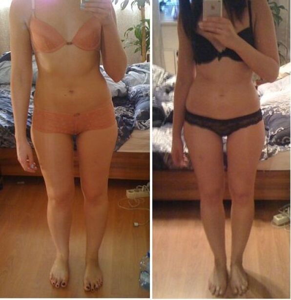 A girl in Japan lost weight in 14 days before and after comparison