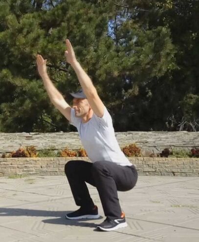 Squat down