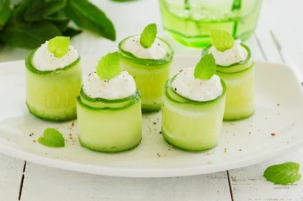 The rolls of slices of cucumber in the Attack phase